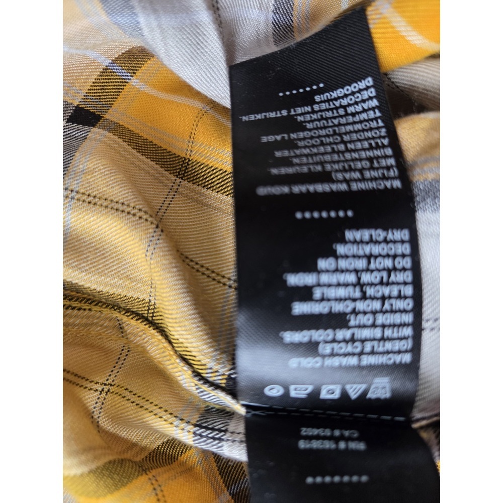 Harley-Davidson Women's XL Plaid Button Up Shirt Yellow Gray Flannel Embroidered - Picture 10 of 10